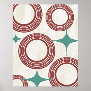 Poster Abstrait moderne du milieu du siècle - Roug