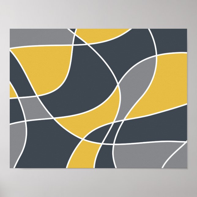 Poster Abstrait, moderne, géométrique, motif tendance (Devant)