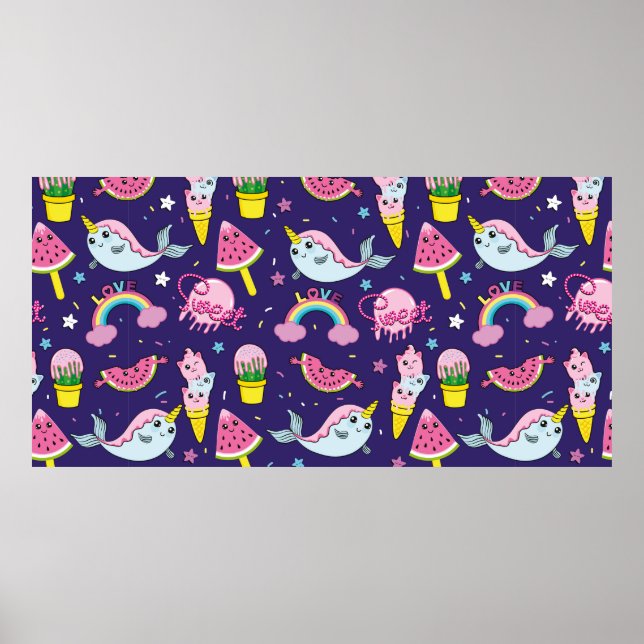 Poster Abstrait motif de crème glacée sans soudure. Menti (Devant)