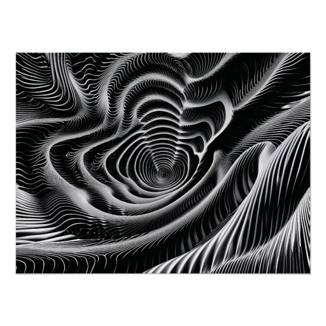 Poster Abstrait noir et blanc (Devant)