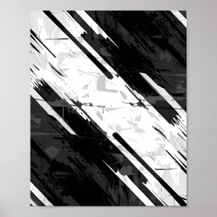 Poster Abstrait noir et blanc en gras