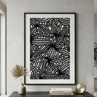 Abstrait noir et blanc, gribouillis d'art en ligne