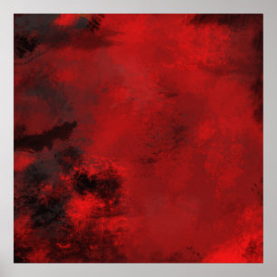 Poster Abstrait noir et rouge moderne - Créatif et Artist