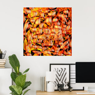 Poster Abstrait orange