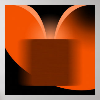 Poster Abstrait Orange Luxe avec Black AP0004