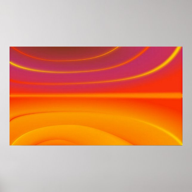 Poster Abstrait Orange Swirl (Devant)