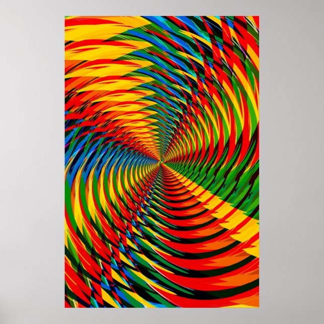 Poster : Abstrait / Psychédélique Motif radial (Devant)