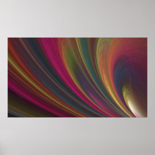Poster Abstrait Rainbow Swirl