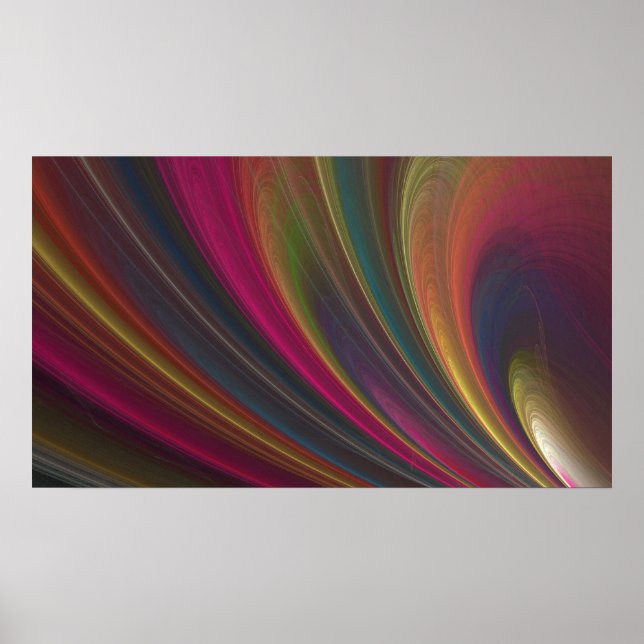 Poster Abstrait Rainbow Swirl (Devant)