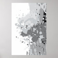 Abstrait Rebelle Gris, Blanc, Noir Art de Tache