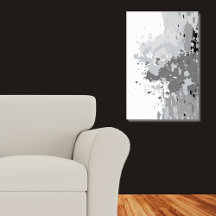 Abstrait Rebelle Gris, Blanc, Noir Art de Tache