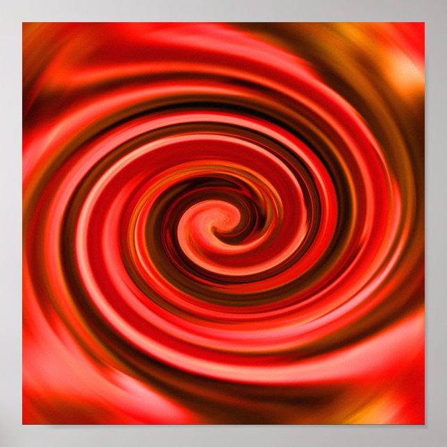 Poster Abstrait Rouge Et Jaune Couleurs (Devant)