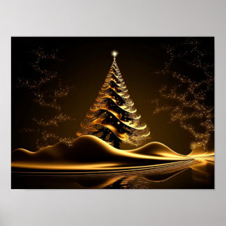 Poster Abstrait sapin de Noël