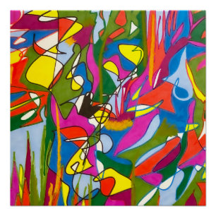 Poster Abstrait Sharpie Art, "Jazz Feature"