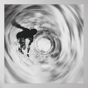 Poster Abstrait Surfer Silhouette