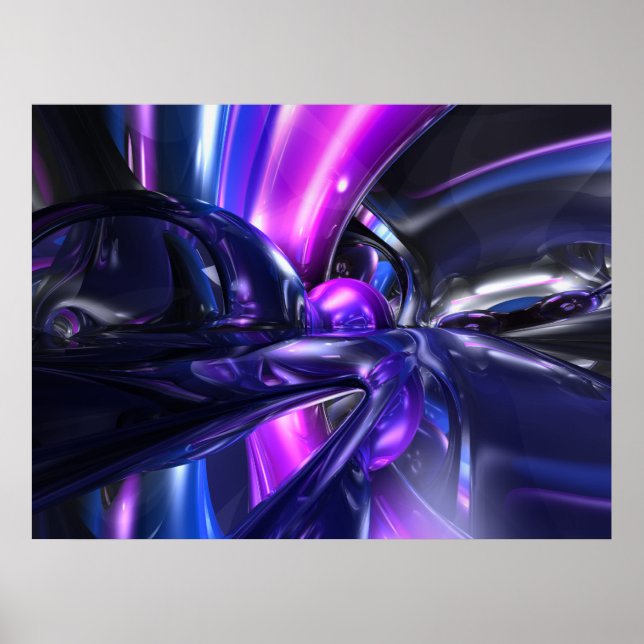 Poster Abstrait Vagues Vivid (Devant)