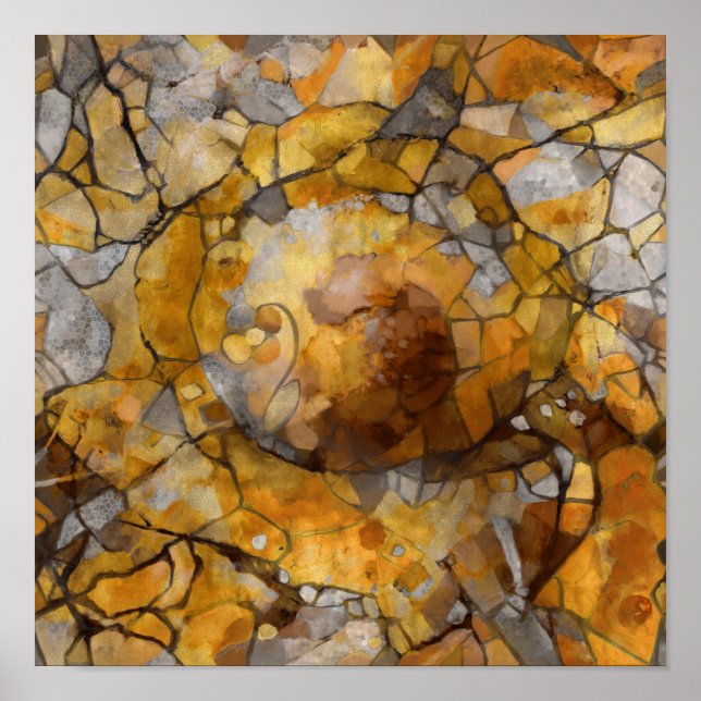 Poster Abstrait, vitrail, peinture contemporaine (Devant)