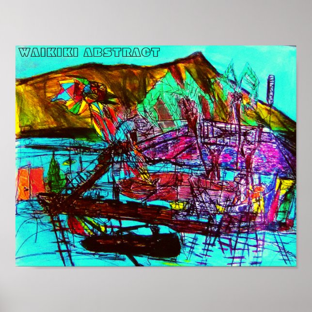 Poster Abstrait WAIKIKI (Devant)