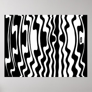 Poster Abstrait Wavey Stripey