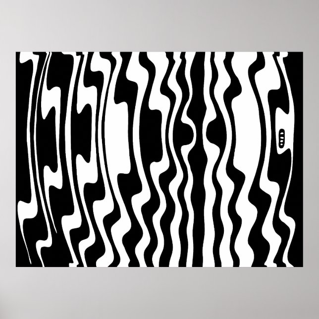 Poster Abstrait Wavey Stripey (Devant)