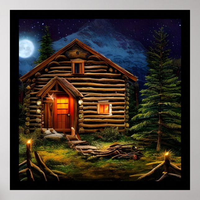 Poster Abstrait Wilderness Little Cabine (Devant)
