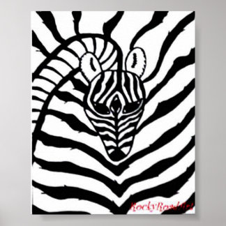 Poster Abstrait Zebra