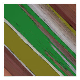 Poster Abstraite diagonale verte et Brown