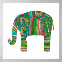 Abstraite empreinte d'éléphant. Art de l'illustrat
