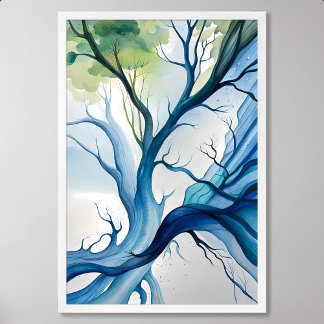 Poster abstraite peinture mère arbre de vie sauver la ter