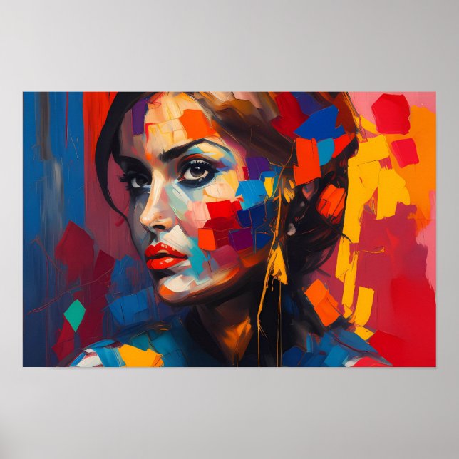 Poster - Abstraite Rainbow Woman (Devant)