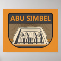 Abu Simbel Egypt Travel Art Retro