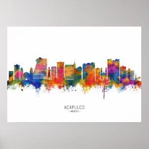 Poster Acapulco Mexico Skyline