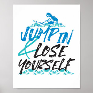 Poster Accédez et perdez-vous, Citations de natation Conc