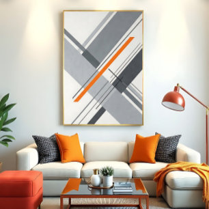 Poster Accent géométrique minimaliste orange
