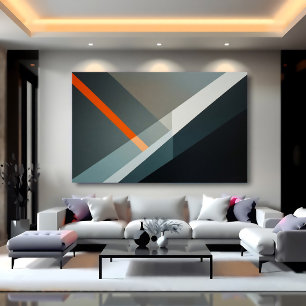 Poster Accent Géométrique Orange Abstrait
