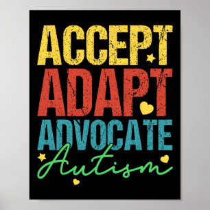 Poster Accepter Adapt Advocate Sensibilisation sur l'auti