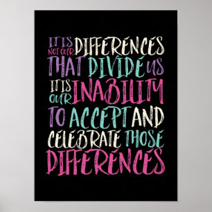 Poster Accepter Célébrer les différences Citation Inspira