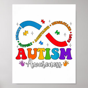 Poster Accepter Comprendre Amour Coeur Infinité Autisme A
