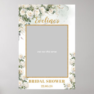 Poster Accessoire de photo de baby shower avec des roses 