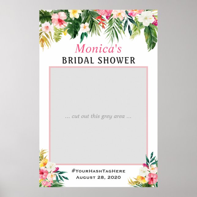 Poster Accessoire de photo de fête prénuptiale tropicale  (Devant)
