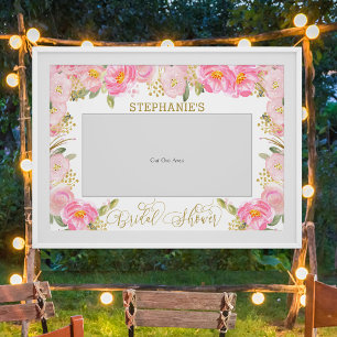 Poster Accessoire de photo de mariage rose floral or