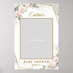Poster Accessoire de photo pour baby shower avec végétati