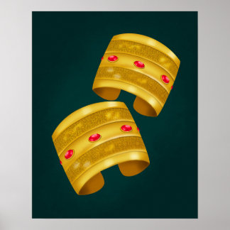 Poster Accessoires d'or libyens traditionnels partie art