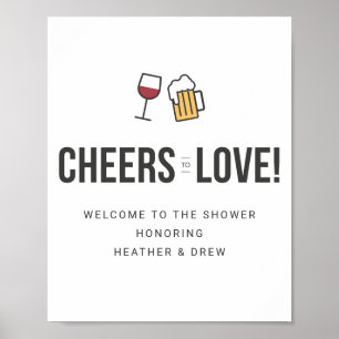 Poster Acclamations aux couples d'amour Mariage Shower S