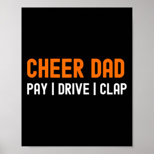 Poster Acclamer Papa Orange Drôle Payer Conduire Applaudi