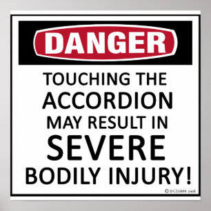 Poster Accordéon de danger