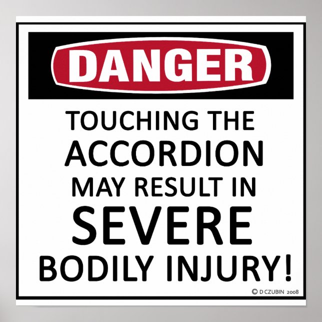 Poster Accordéon de danger (Devant)
