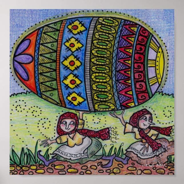 Poster Accrochez-vous à votre art populaire ukrainien Pys (Devant)