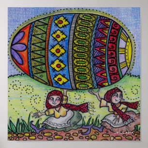 Poster Accrochez-vous à votre art populaire ukrainien Pys