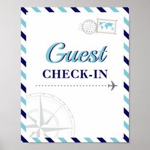 Poster Accueil à l'enregistrement des invités de l'avion 